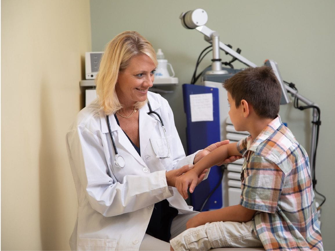 Child at doctors office