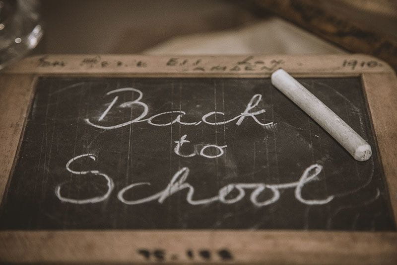 Back to school chalkboard sign