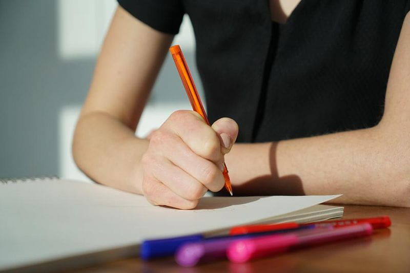 Adult learner taking a nursing entrance exam