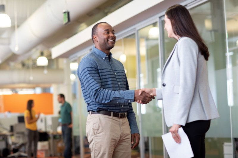 Man interviewing for a new job