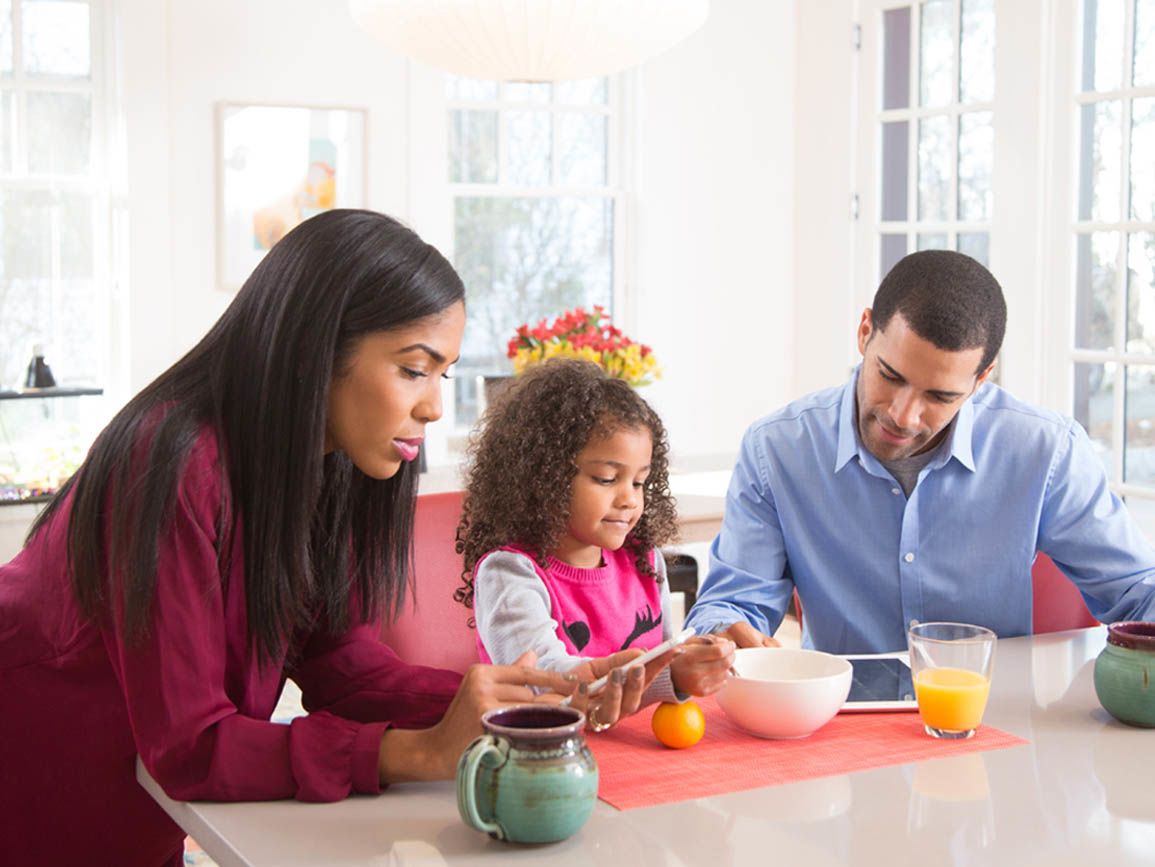 A family at the breakfast table