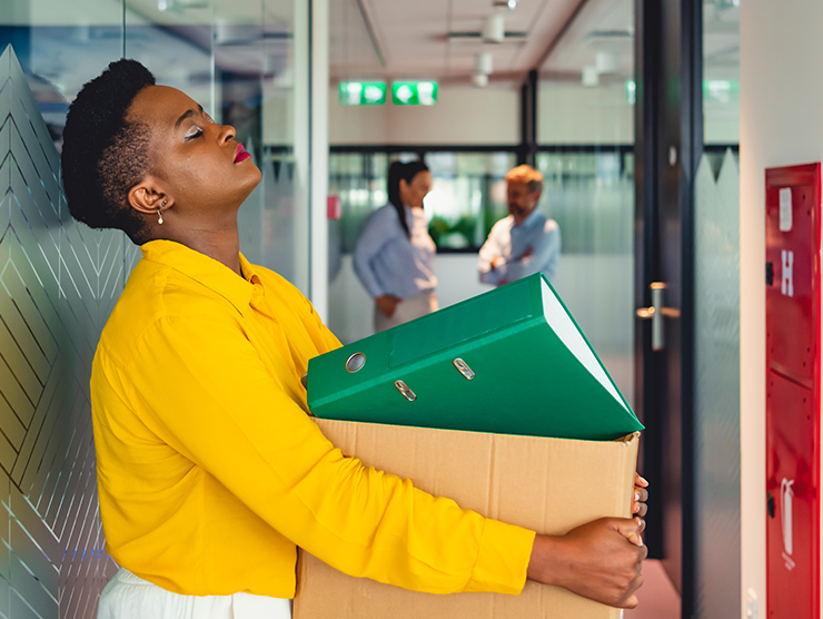 women stressed at work